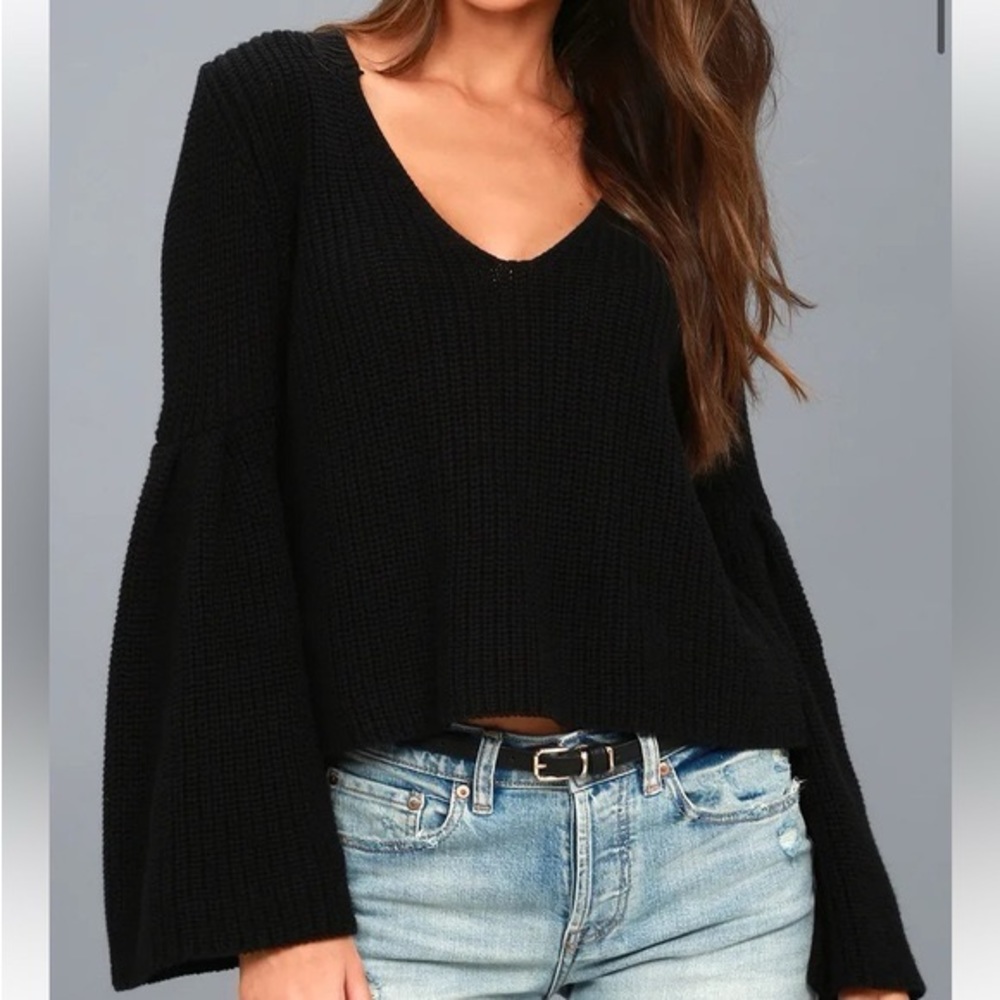 Black V-Neck Women's Sweater